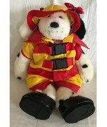 Build a Bear Dalmation Dog Puppy Spot Black & White Plush W/ Girl Fireman Outfit - £13.65 GBP
