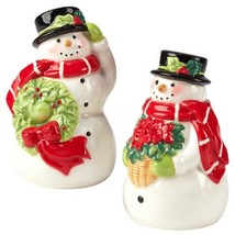 Snowman 37336 Holiday Magic 3D Ceramic Salt &amp; Pepper Shakers Set Susan W... - £17.99 GBP