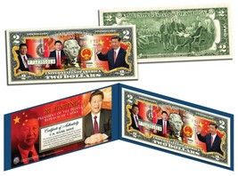 XI JINPING * President of China * Colorized $2 Bill U.S. Genuine Legal Tender - $13.06