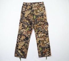 Vtg 90s Mossy Oak Mens Small Tie Cuff Chamois Cloth Camouflage Cargo Pants USA - £77.83 GBP