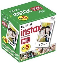 10 Sheets Of Fujifilm Instax Mini Instant Film In A 5-Pack (For A Total Of 50 - £48.53 GBP