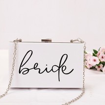 Personalized Acrylic Bag Ladies Bag with Bride Font Fashion Classic Dinner Clutc - £36.42 GBP