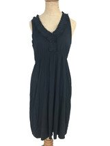 Banana Republic Women&#39;s Black Sleeveless Ruffle Top Stretch Cotton Dress... - £22.22 GBP