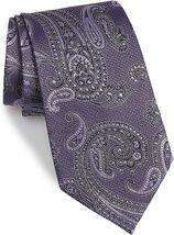 Ermenegildo Zegna Paisley Purple Silk Tie - £121.38 GBP