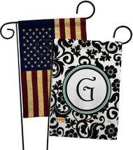 Damask G Initial - Impressions Decorative USA Vintage - Applique Garden Flags Pa - £24.83 GBP