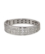 21.30 Carati Diamanti Invisibile Set Braccialetto 18k Oro Bianco 18.4cm - $48,300.33
