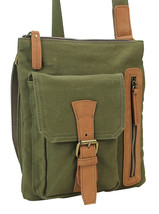 Vagarant Traveler Vintage Cotton Canvas Shoulder Bag CS09.GRN - £35.96 GBP