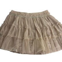 mustard seed beige ruffle tulle mini skirt Size S - £14.01 GBP