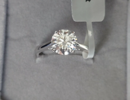 2 Ct Round Cut Moissanite Solitaire Engagement Ring 14K White Gold Plated - £76.66 GBP