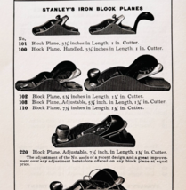 1900 Stanley Tools Iron Block Planes Advertisement Victorian Wood Engrav... - $372.61 MXN