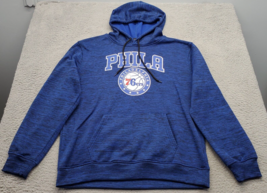 Philadelphia 76ers NBA Hoodie Basketball Men L Blue Fleece Lined Kangaro... - $489.16 MXN