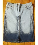 BCBG MAX AZRIA Jeans Size 4 Pencil Denim distressed skirt  Vintage EUC S... - £8.31 GBP