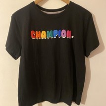 Champion Graphic Print Crew Neck Short Sleeve Jersey Womens T-Shirt Sz Large - £7.46 GBP