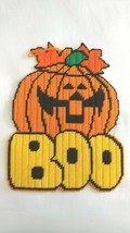 Halloween Pumpkins Scarecrow Leaf handmade finished plastic canvas 5 pieces - £31.59 GBP