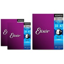 Elixir Extra Light Polyweb Acoustic Guitar Strings 3 Pack - £52.13 GBP