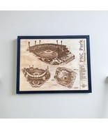 Pittsburgh Baseball Stadium Blueprint Art, Wood Engraved Wall Decor, Nav... - $548.39 MXN