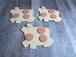Pigs Themed 3D Painted Wood Accents Craft Supply Pre-Painted Arts&amp;Crafts - £9.60 GBP