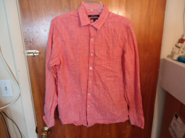 Marc Anthony Size M Luxury Slim Fit Long Sleeve Button Down Salmon Dress... - $17.75