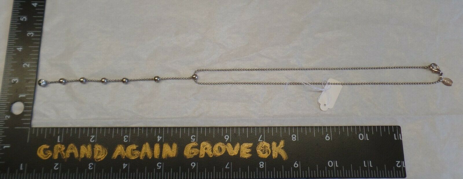 Express Silvertone "Y" Beaded Necklace  - $9.90