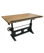 Industrial Adjustable Crank Drafting Desk - Tilting Top - Cast Iron Base - £1,500.91 GBP