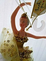 Ballerina Christmas Ornament Hanging Gold Ballet Dancer Figure Figurine Princess - £8.62 GBP