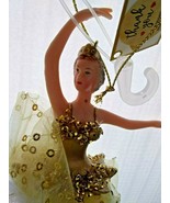 Ballerina Christmas Ornament Hanging Gold Ballet Dancer Figure Figurine ... - £8.55 GBP
