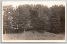 RPPC Man with Rifle On Hill At Forest c1915 Real Photo Postcard B31 - $14.95