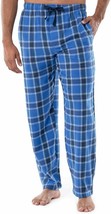 IZOD Men&#39;s Flannel Pajama Lounge Pants MEDIUM Blue Navy Plaid New - $26.70