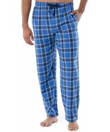 IZOD Men&#39;s Flannel Pajama Lounge Pants MEDIUM Blue Navy Plaid New - £21.01 GBP