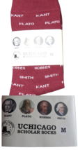 U Chicago Scholar Socks Kant Plato Hobbes Smith Adult Unisex Size Medium - £11.79 GBP