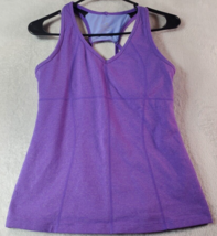 Athleta Tank Top With Bra Womens Size Small Purple Nylon Sleeveless V Ne... - $18.94