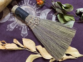 Besom With Pentacle, Handmade Witch Broom, Metaphysical - £9.66 GBP