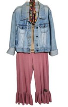 Matilda Jane Wonderment Big Ruffle Pants Size Small Women&#39;s Mesa Rose Crop - £35.95 GBP