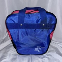ST Single Bowling Ball Blue Pink Black Nylon Bag with Foam Ball Holder - $19.79