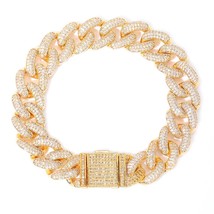 TOPGRILLZ Newest Lock Clasp 14mm Hip Hop Iced Out Bling CZ Men Bracelet 7 8 9 In - £77.59 GBP