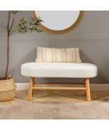 Boucle Bench - 42&quot; Ivory White Upholstered Bed Bench - $268.93 CAD