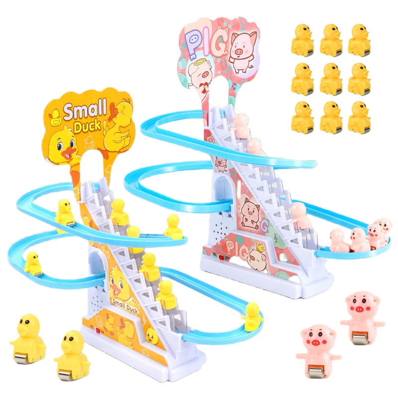 Climbing Stairs Track Toys Electric Duck DIY Rail Racing Track Roller Coaster - £15.54 GBP+