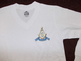 Long Sleeve V-neck T shirt Masonic Mason Freemason long sleeve V-Neck T-... - $15.68