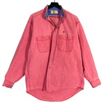 Vintage Duck Head Red Long Sleeve Button-Up Shirt Unisex Adult Size L - £13.53 GBP