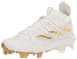 adidas Men&#39;s Adizero Afterburner 9 NWV TPU Baseball Shoe, White/Gold Metallic/Go - £55.49 GBP