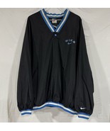 Nike Windbreaker Pullover V-Neck Snap Jacket Vintage Black Blue White Me... - £57.13 GBP