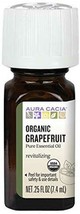NEW Aura Cacia Organic Grapefruit Essential Oil 0.25 Fluid Ounce - £8.68 GBP
