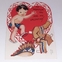 Vtg A-meri-Card Die Cut Valentine&#39;s BOY Tribal Outfit Paper Doll Ameri - £13.80 GBP