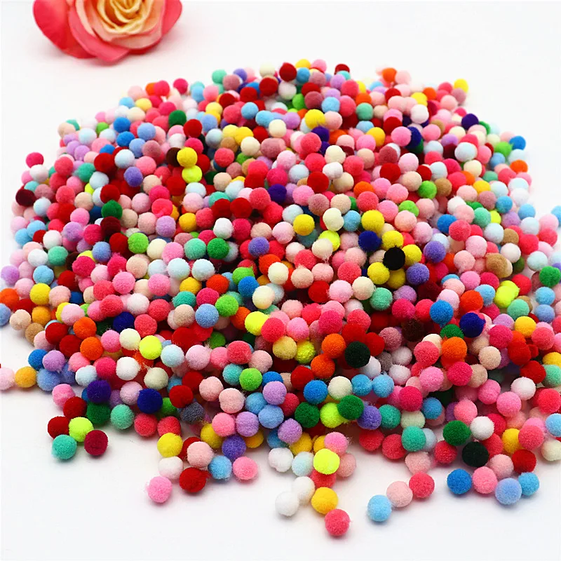 15g Fluffy Soft Pompom 8 Mm 10 15 20 25 30 Plush DIY Home -10mm 15g Mix - $2.69 CAD