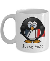 Funny Penguin Mug Custom Teacher Gift Funny Teacher Mug Books Lover Mug, Retirem - £12.52 GBP
