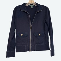 Lauren Ralph Lauren Navy Blue Zip Up Lightweight Navy Blue Jacket Small - $21.66