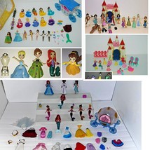 Lot Polly Pocket Disney -2 Beauty &amp; The Beast Castles Princess Dolls Carriage- + - £93.25 GBP