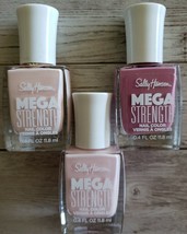 Three (3) Bottles (012/022/030) of Sally Hansen Mega Strength Nail Polish ~ (61) - £11.95 GBP