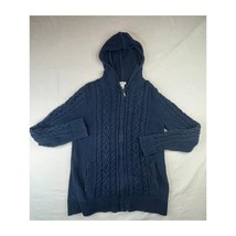 LL Bean Sweater Womens Small Navy Blue Full Zip Hoodie Minimalist Casual... - $27.12