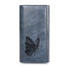 DICIHAYA Genuine Leather Women Wallet Long Purse Butterfly Embossing Wallets Fem - £40.74 GBP